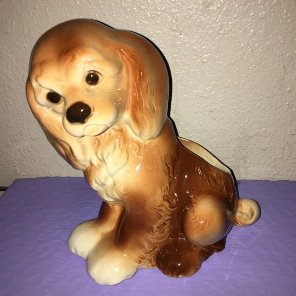 Vintage Royal Copley Puppy Planter.